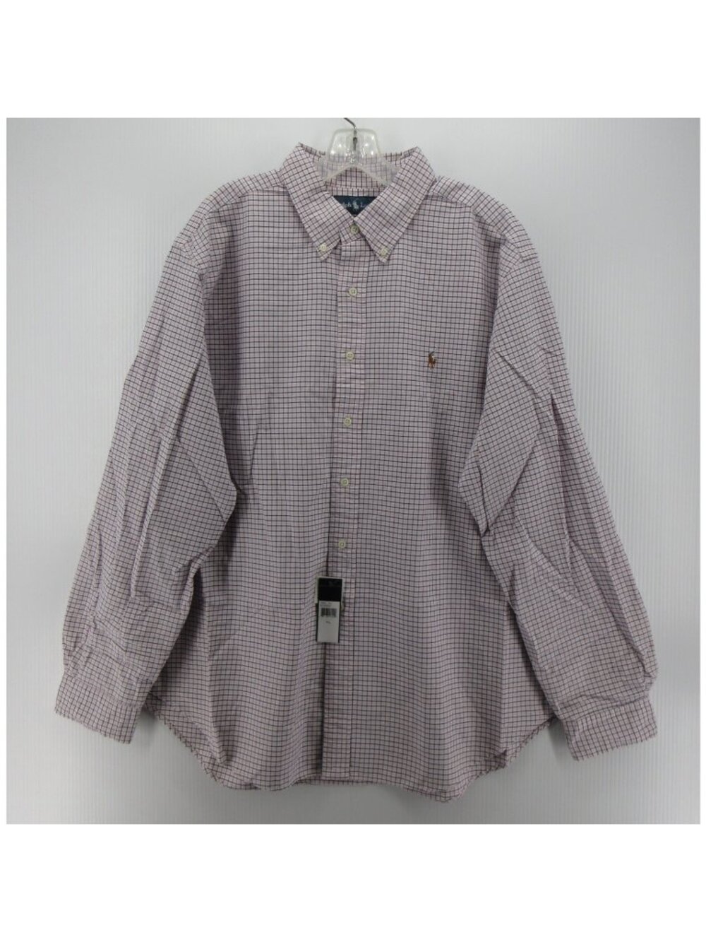 Ralph Lauren Shirt XXL Pink Button Down Plaid Classic Fit Flesh Pony